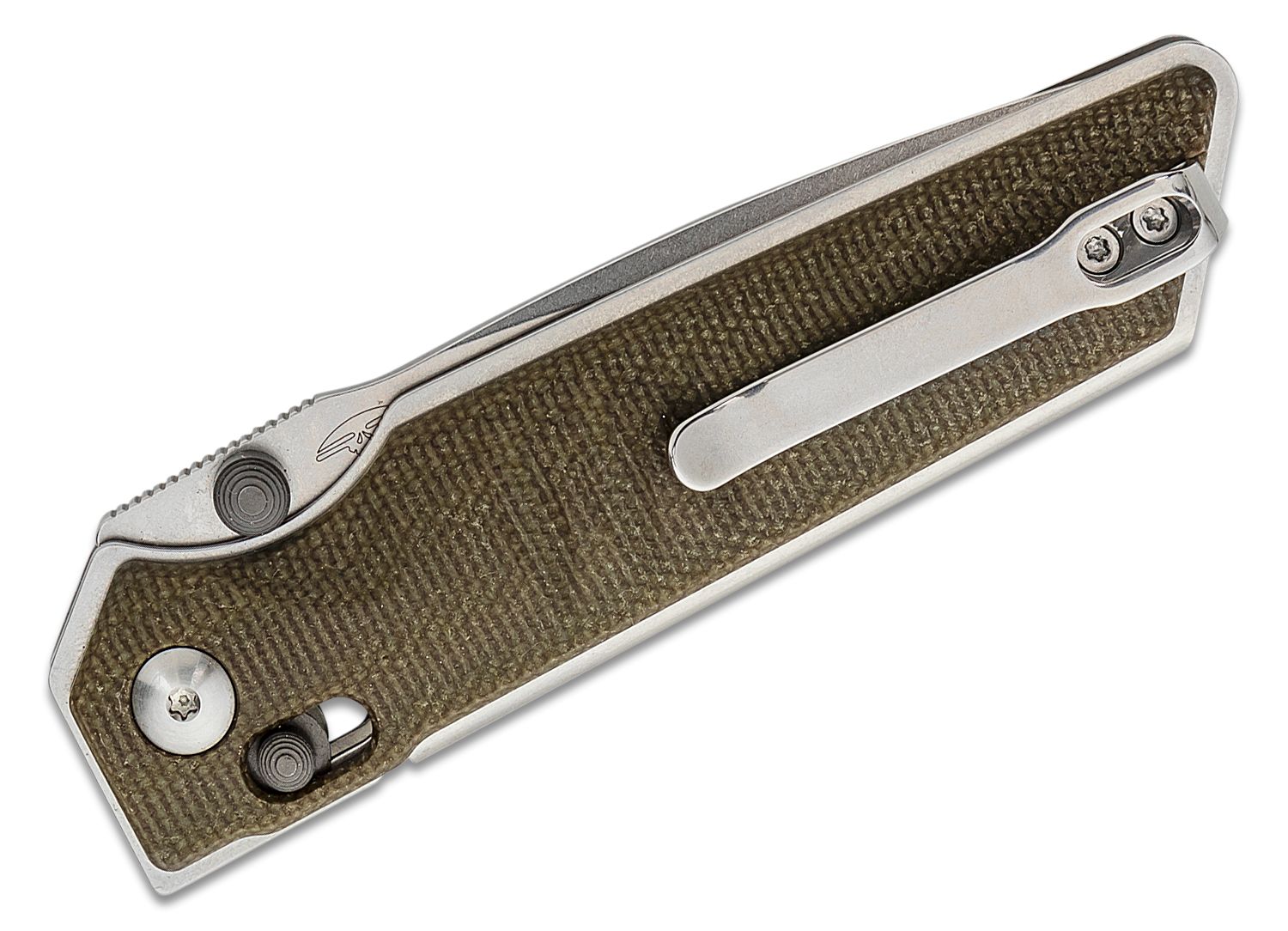 Real Steel Sacra Green Micarta Pocket Knife - Stonewash Plain - Grindworx