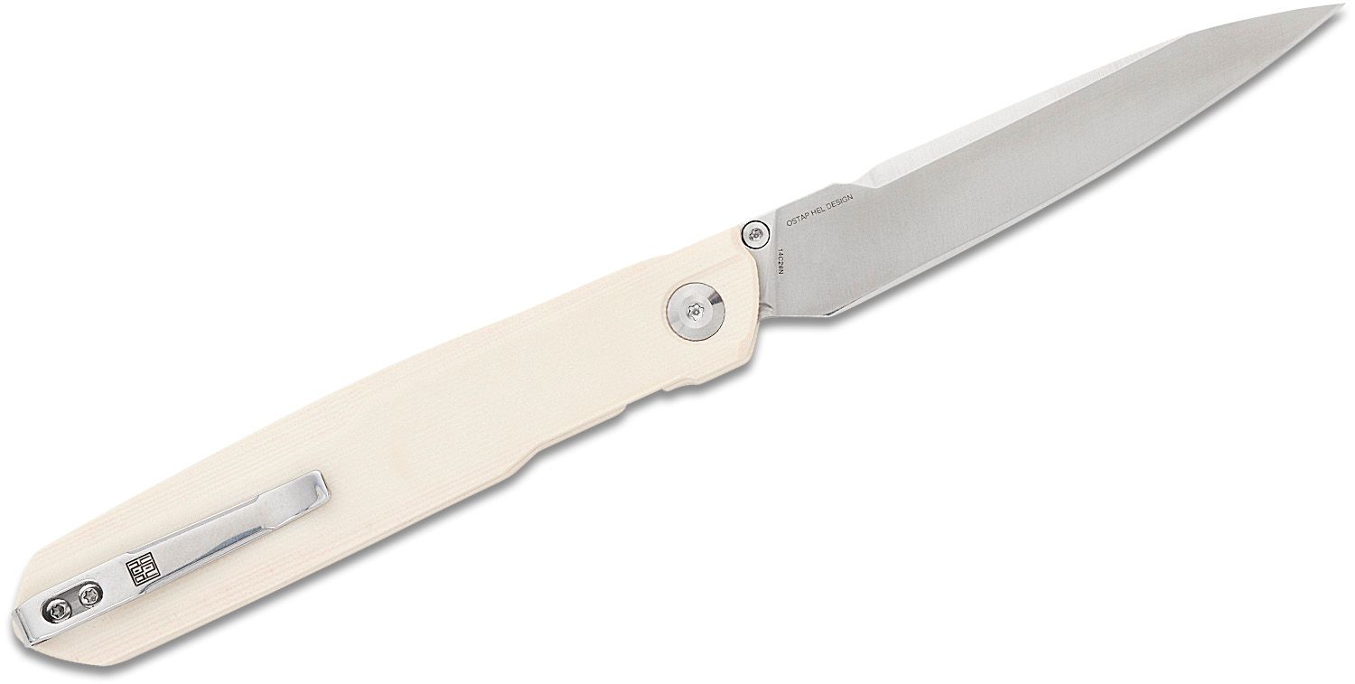  Real Steel Metamorph G5 Button Lock Folding Pocket Knife -  14C28N Steel Blade and G10 Handle - Deep Carry Pocket Clip - Natural/Black  : Tools & Home Improvement