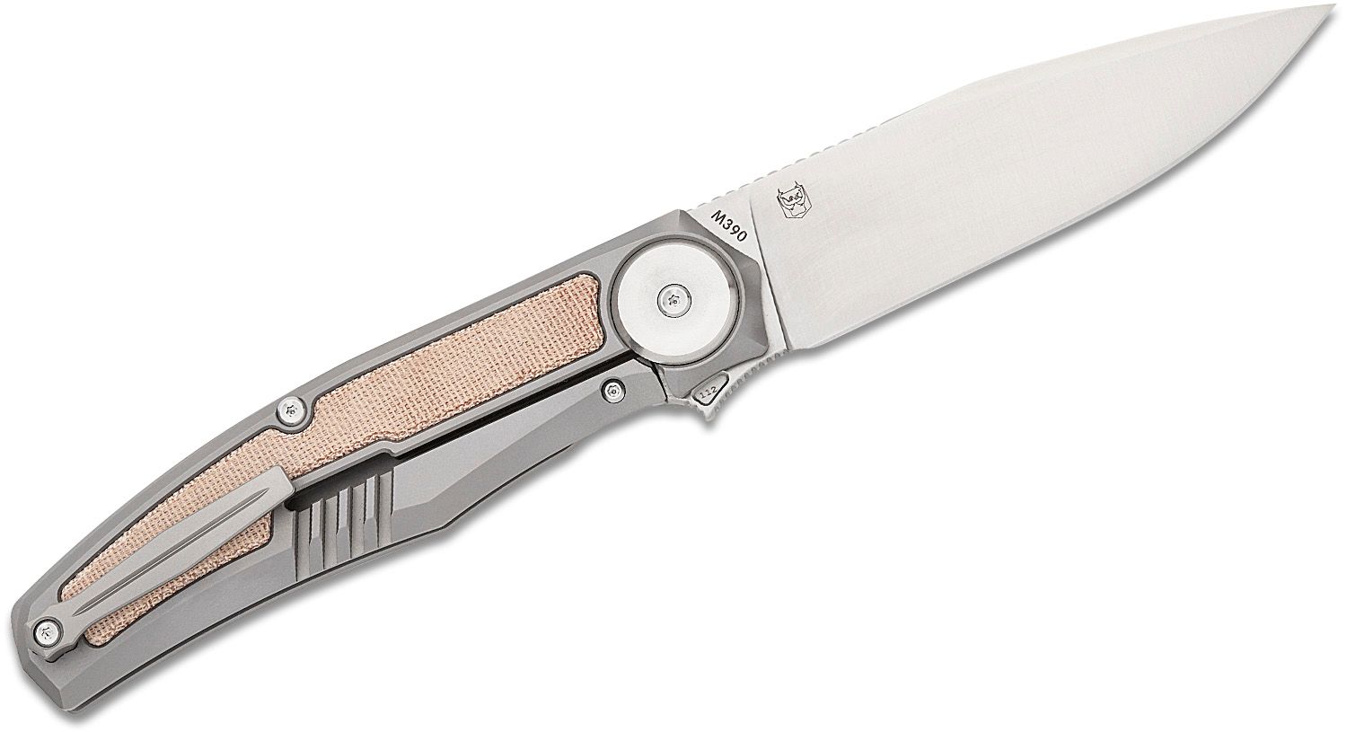 Real Steel Avangard EDC Wild Backlock Pocket Folding Knife - 3.46 Satin  M390 Blade And Titanium Handle