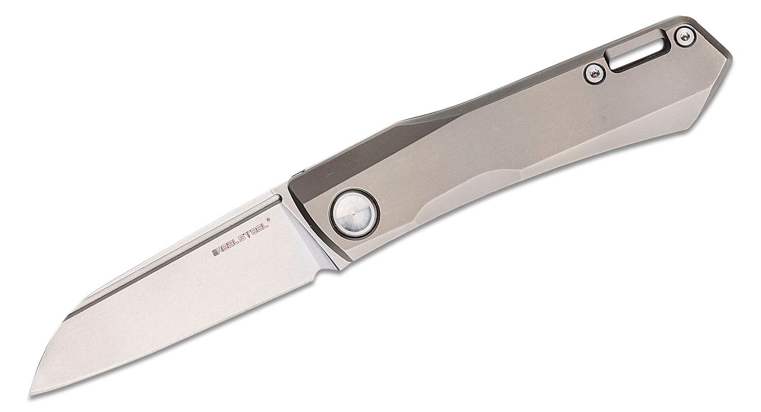 Real Steel Knives Griffin Plunge Lock Folding Knife (3.5 Satin) - Blade HQ