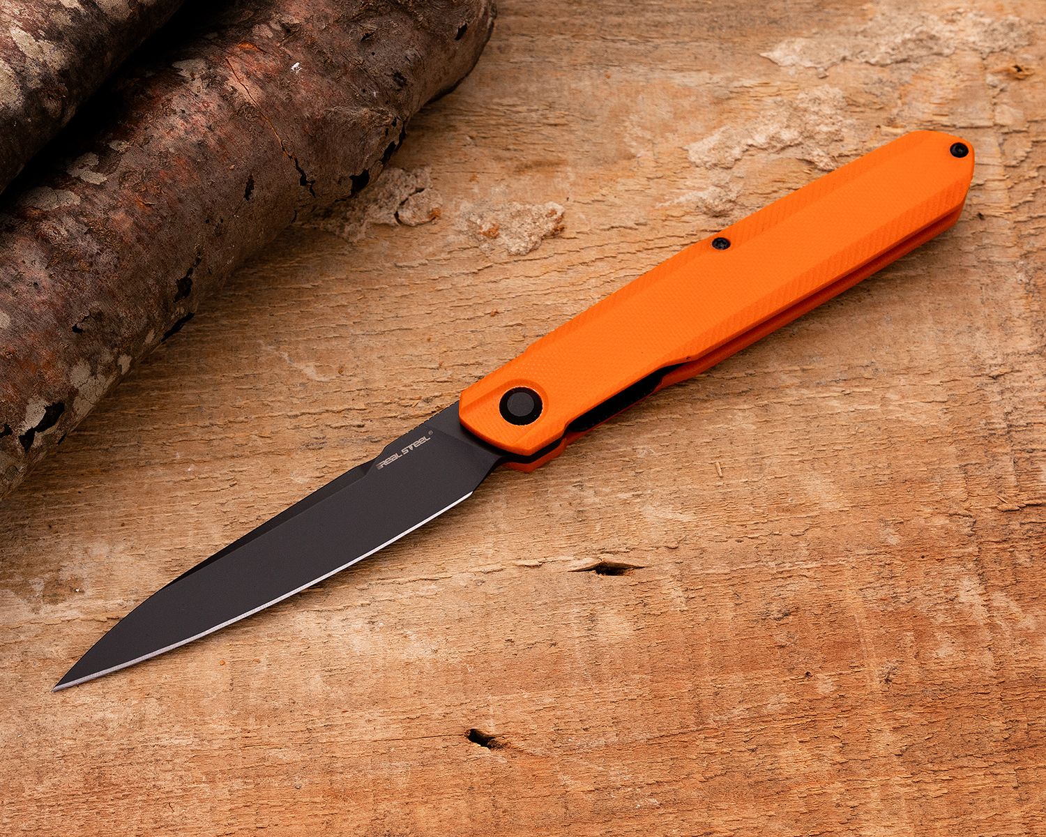 KNIFE PUSH BLACKCAT ORANGE - REAL STEEL