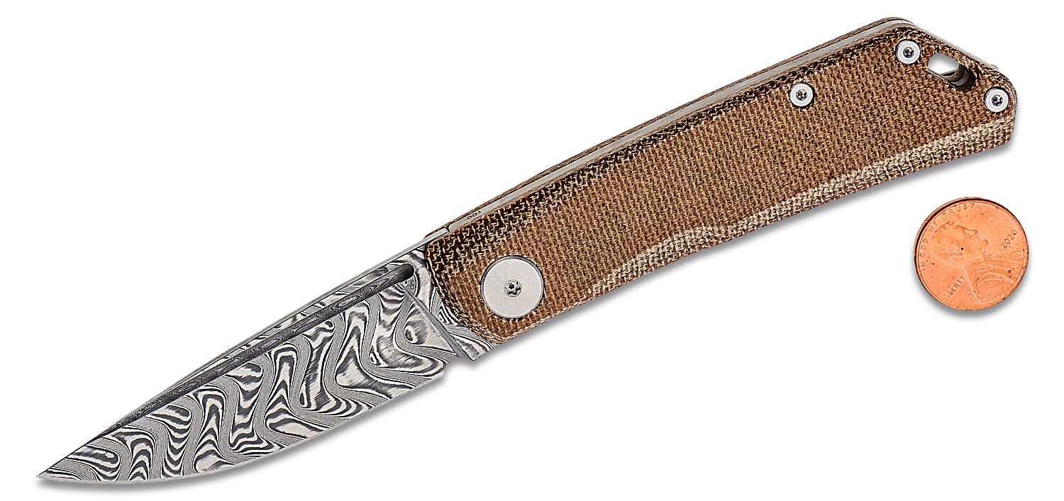 Real Steel Phasma Balbach Damascus Blade Liner Lock Knife