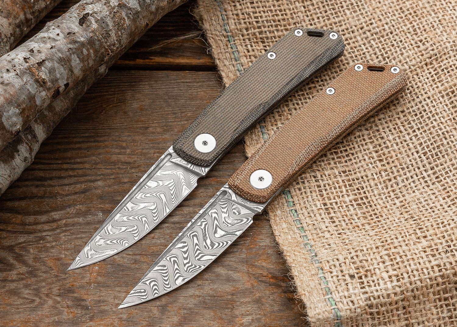 Real Steel Knives Luna Slipjoint Folding Knife 2.76 Balbach Damascus Drop  Point Blade, Green Canvas Micarta Handles - KnifeCenter Exclusive -  KnifeCenter - 9003