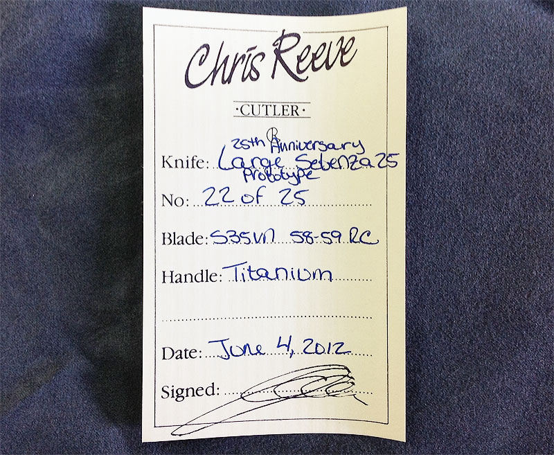 Chris Reeve 25th Anniversary Large Sebenza 25, 3.625