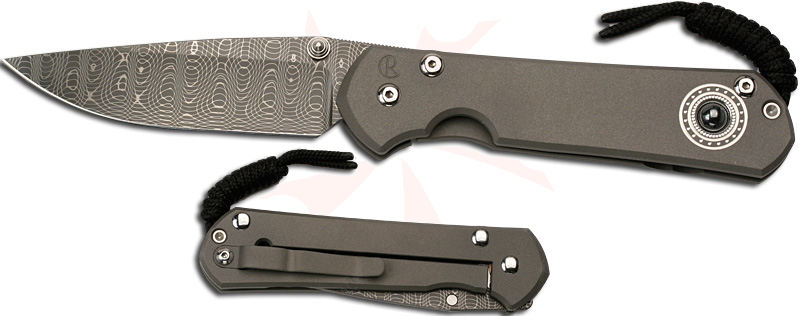 Chris Reeve Large Sebenza 21 Spirograph Damascus Blade Silver