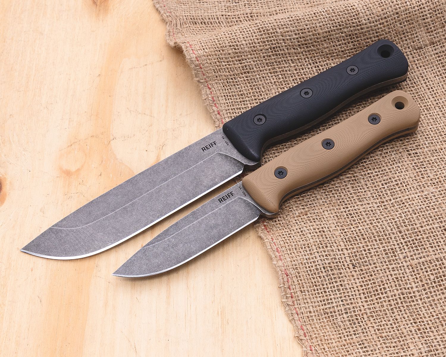 Reiff Knives F6 Leuku Fixed Blade Knife 6 CPM-3V Acid Stonewashed Drop  Point, Coyote Tan G10 Handles, Leather Sheath - KnifeCenter - F611CTGBRLR