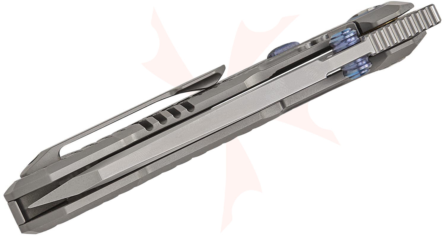 Remette Knives RT-Cool Leopard Frame Lock Front Flipper Knife 3.54