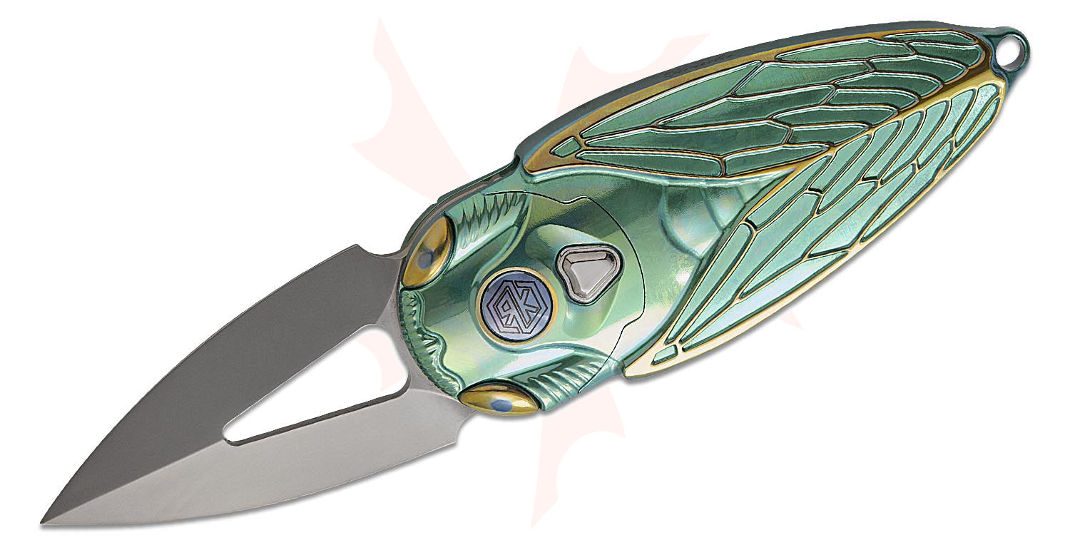 アクセサリー rikku Rike Knife Cicada Miniature Keychain Button Lock Folding Knife