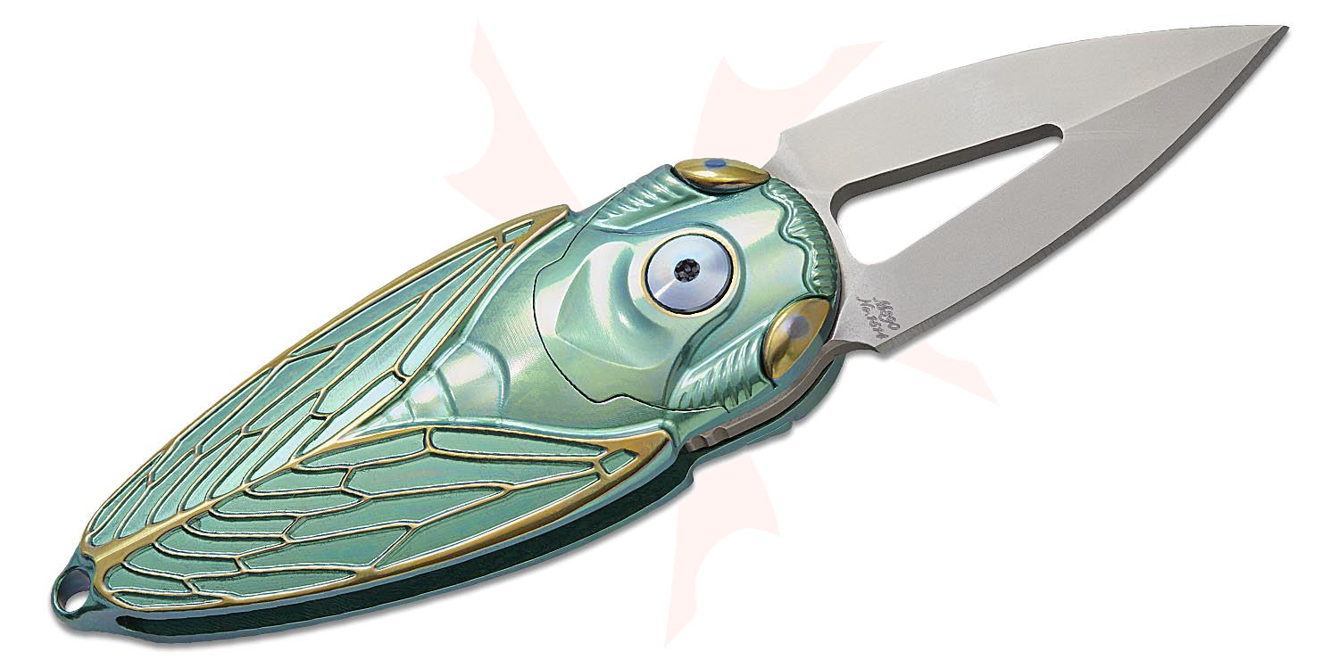 Rike Knife Cicada Miniature Keychain Button Lock Folding Knife