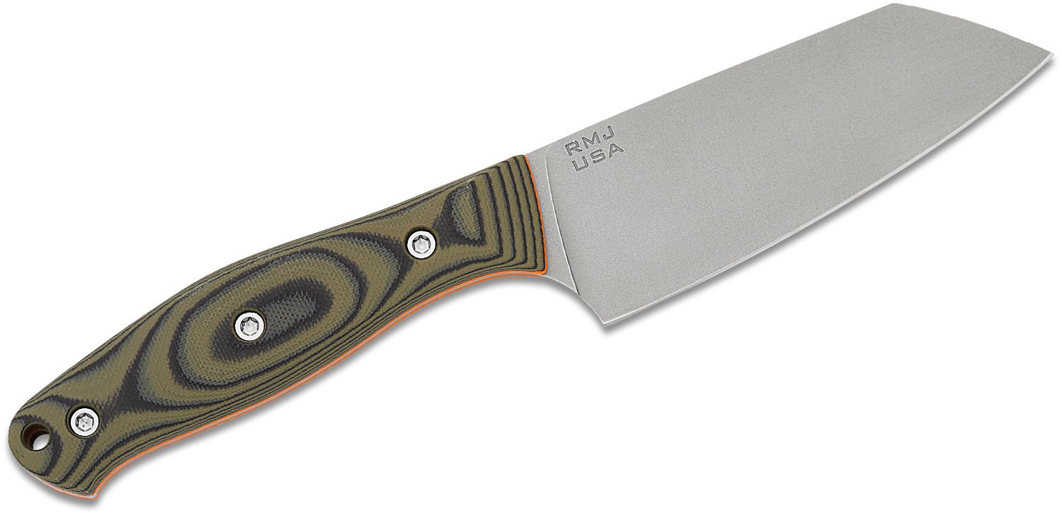 RMJ Osprey 9 Adventure Kitchen Knife Black G10 4.5 Stonewash - EKnives LLC