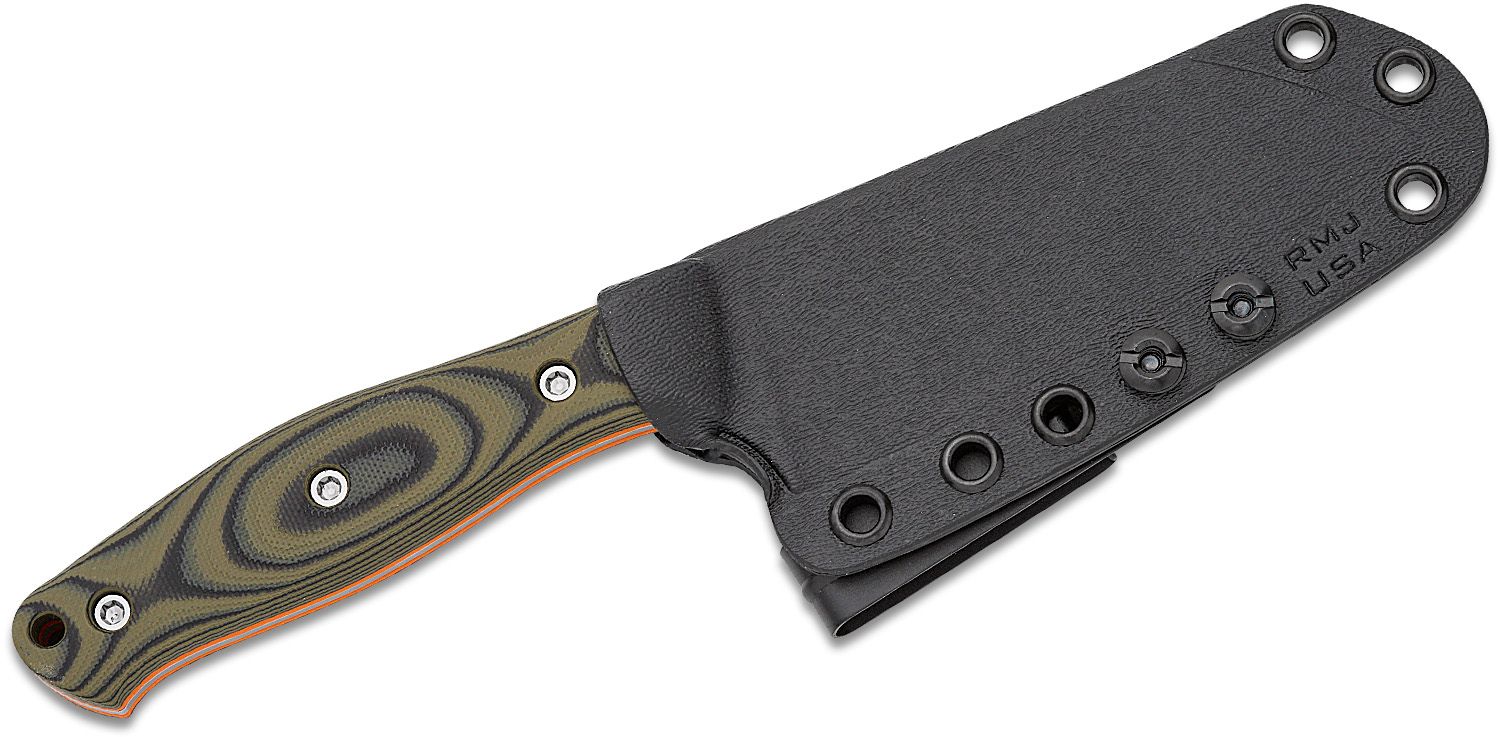 RMJ Osprey 9 Adventure Kitchen Knife Black G10 4.5 Stonewash - EKnives LLC