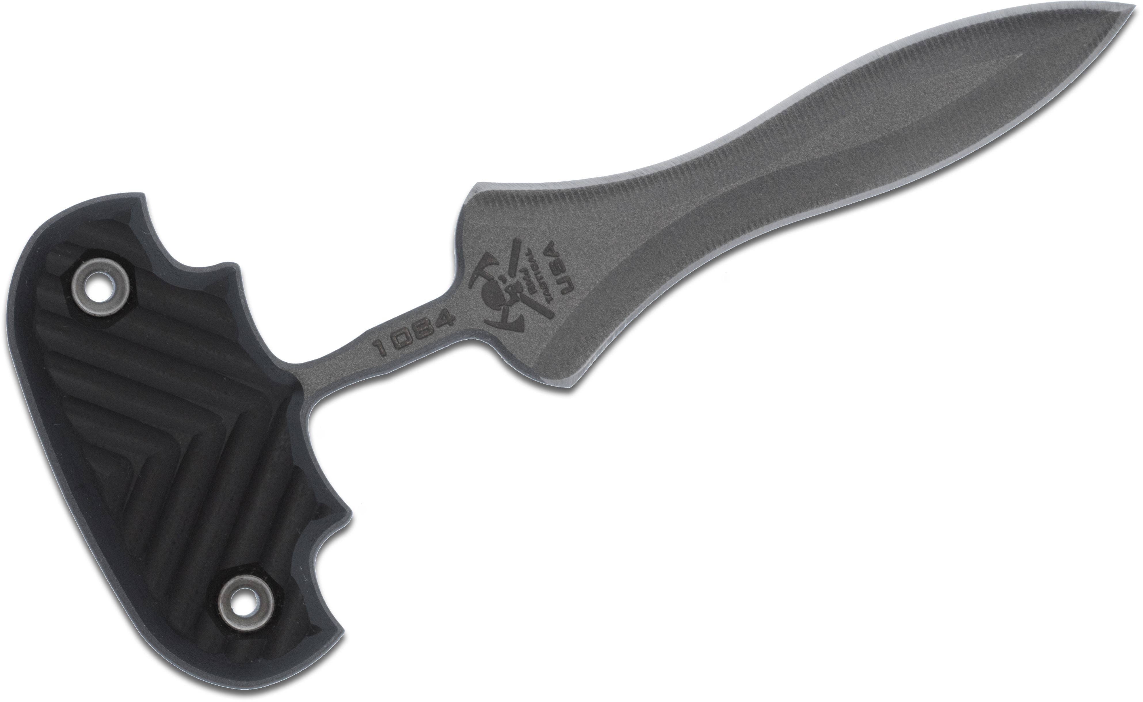 RMJ Jackdaw Cleaver Style Fixed Blade Black G10 Scales w/ Tungsten Cerakote  Nitro V Plain Edge