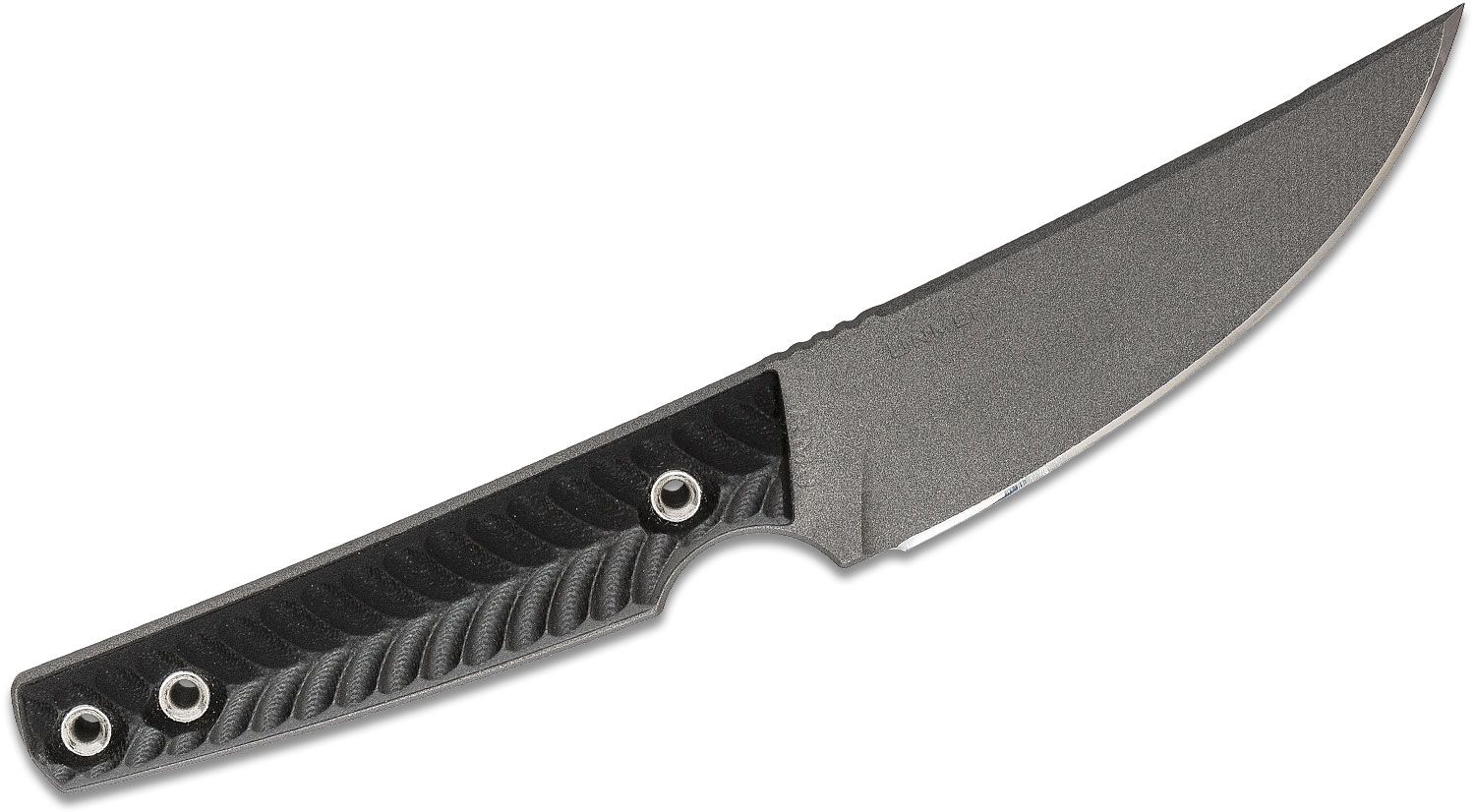 RMJ Jackdaw Cleaver Style Fixed Blade Black G10 Scales w/ Tungsten Cerakote  Nitro V Plain Edge