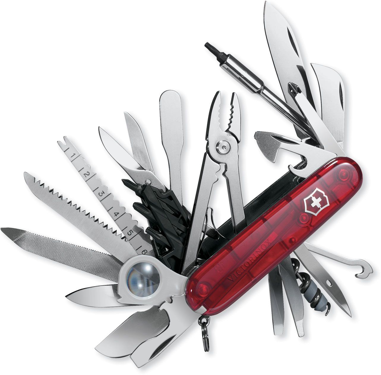  Victorinox Swiss Army Multi-Tool, SwissChamp XLT Pocket Knife,  Ruby : Tools & Home Improvement