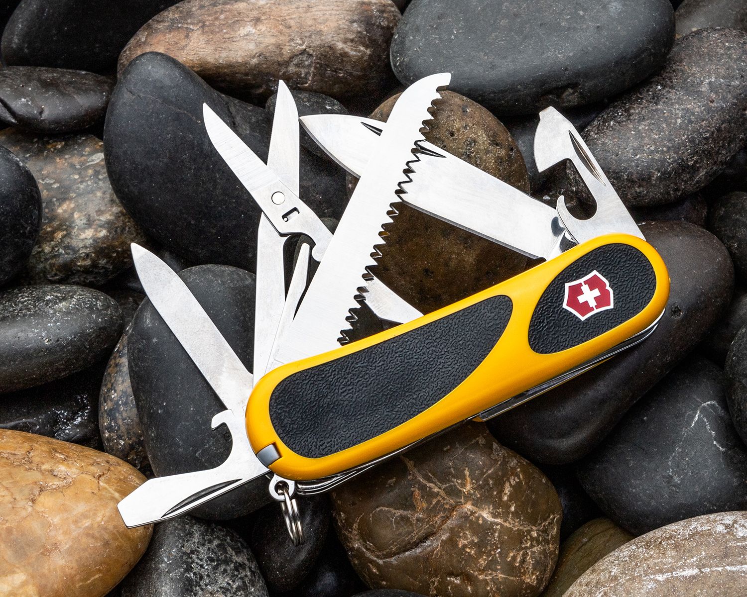 Victorinox Evolution Grip S18 Yellow Swiss Army Knife For Sale