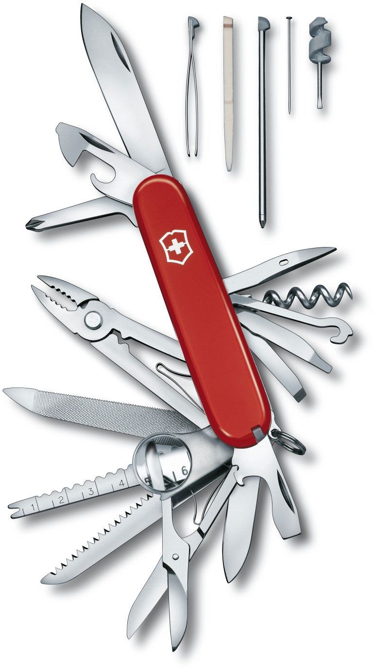 Victorinox Swiss Army Multi-Tool, SwissChamp Pocket Knife, Red, 91 mm  (1.6795)