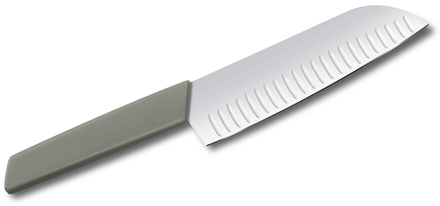 Schraf 5 Granton Edge Santoku Knife with TPRgrip Handle