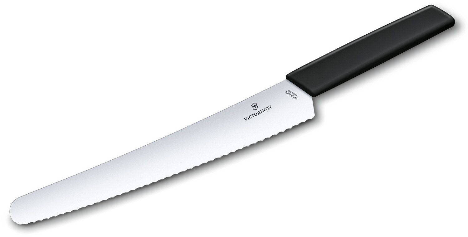 Victorinox Swiss Modern 10 inch Bread and Pastry Knife, Black Polypropylene  Handle