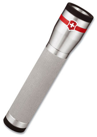 Victorinox Swiss Army Silver C Cell Powered Flashlight with 5.8