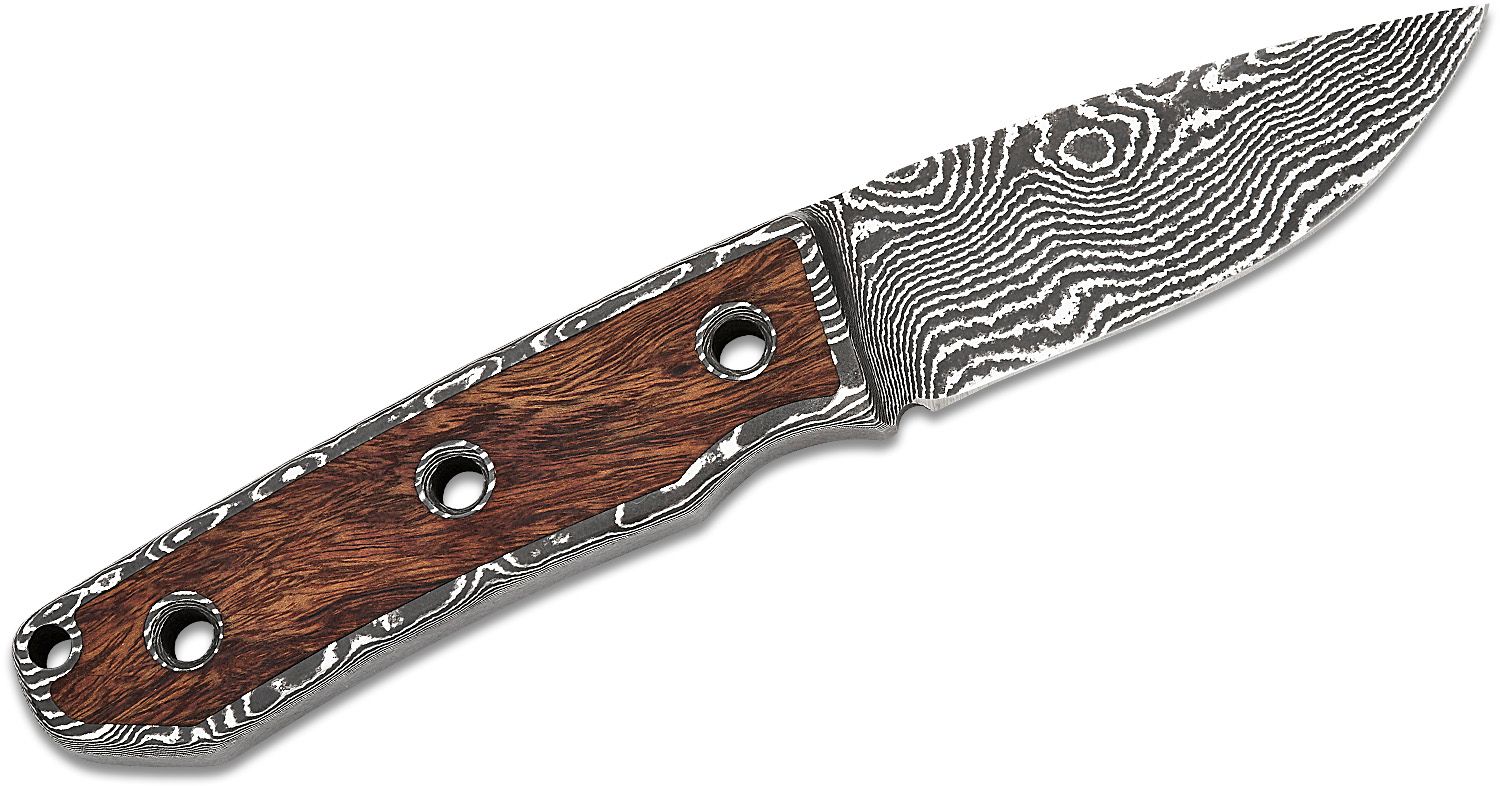 Schrade SCDAM1 Fixed Blade Knife with Damascus Bolster and Mirror Polish  Blade and Leather Sheath 