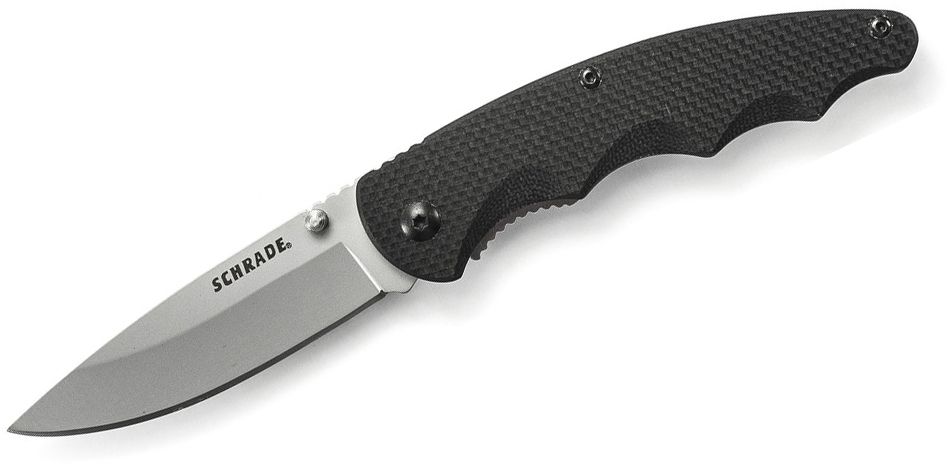 Schrade Folding Knife Karambit Black G-10 (3 Inch Black Plain