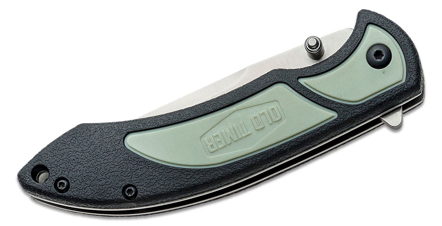 Schrade Old Timer Trail Boss Large Fillet Knife 7.5 Stainless Fillet Blade,  Black and Gray TPE Handles, Black Molded Sheath - KnifeCenter - 1166381