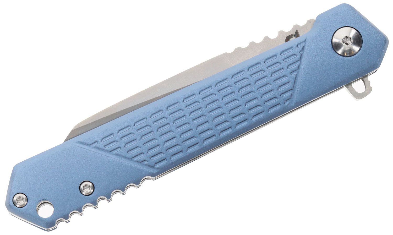 Schraf 10 Serrated Edge Slicing Knife with Blue TPRgrip Handle