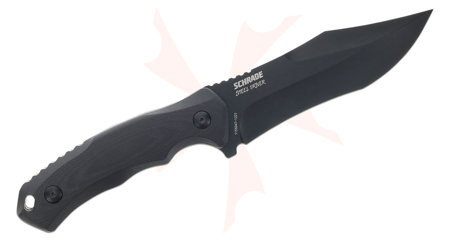 Schrade Delta Class Bedrock Fixed Blade Knife 6\" - Black Overmold Handles Sch1182517