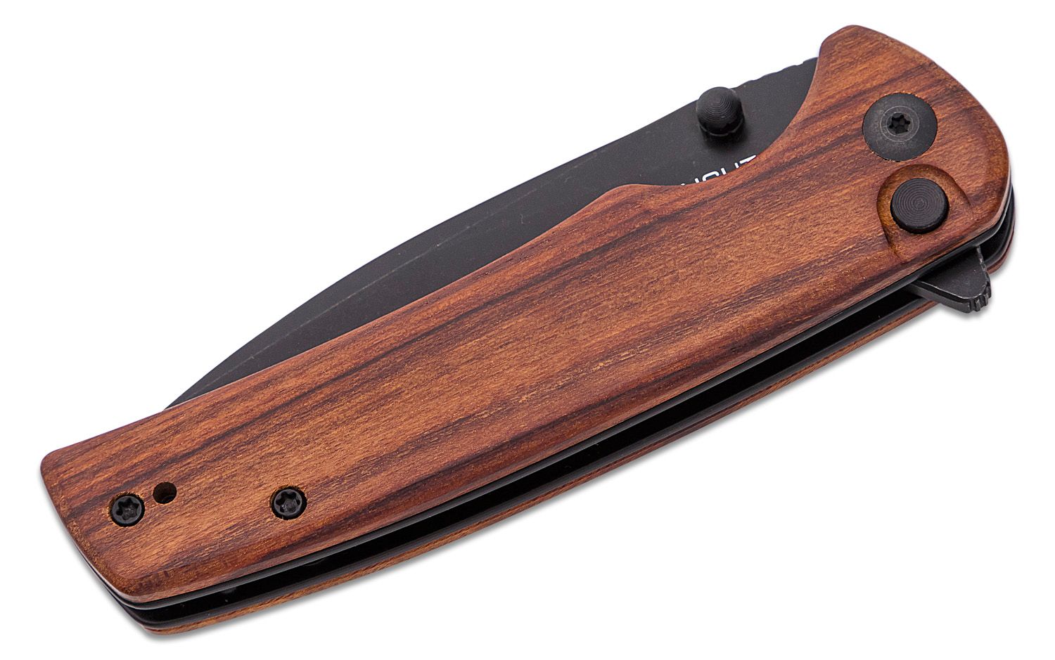Stonewashed Guibourtia Sachse Blade, S21007-6 Drop KnifeCenter Knife Wood Handles 3.47\