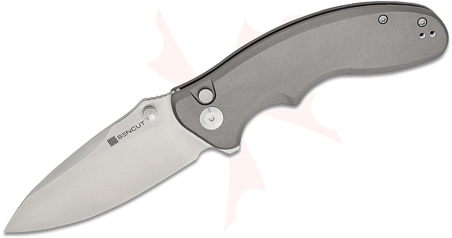 SAIBORG NDW×SHSver. グレーカモ Sencut Knives Cybrix Button Lock Flipper Knife 3.46