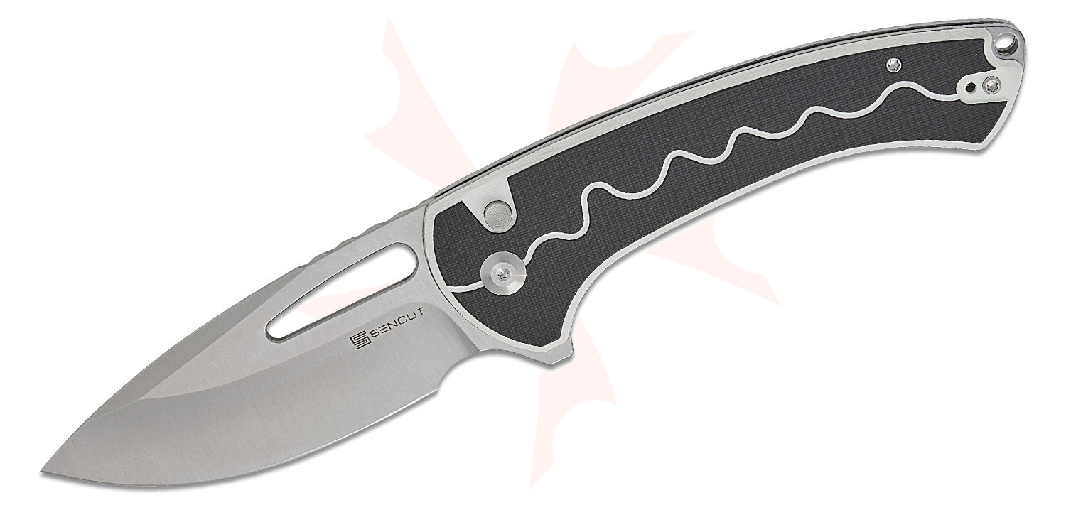 Sencut Knives Squiggy Button Lock Flipper Knife 3.89