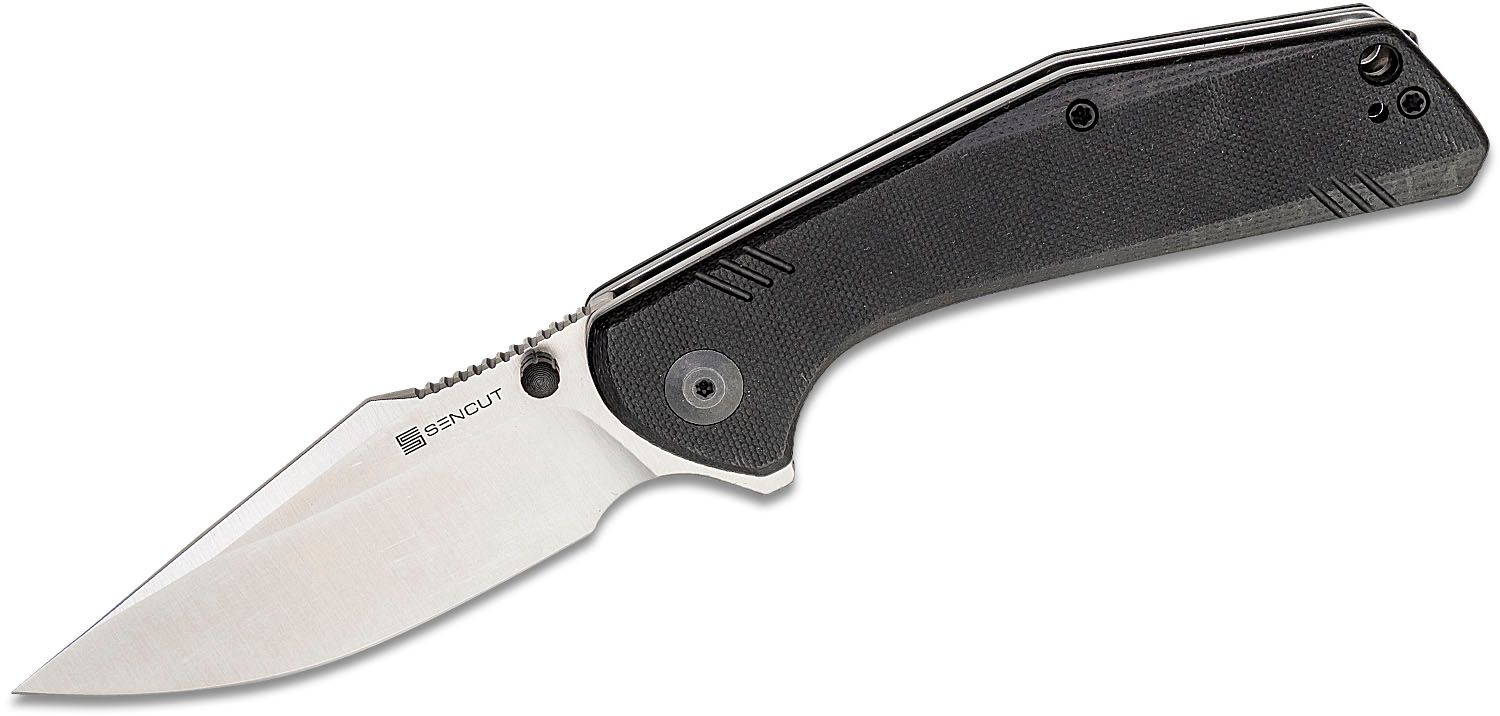 Sencut Knives SA02D Actium Flipper Knife 3.46 D2 Black
