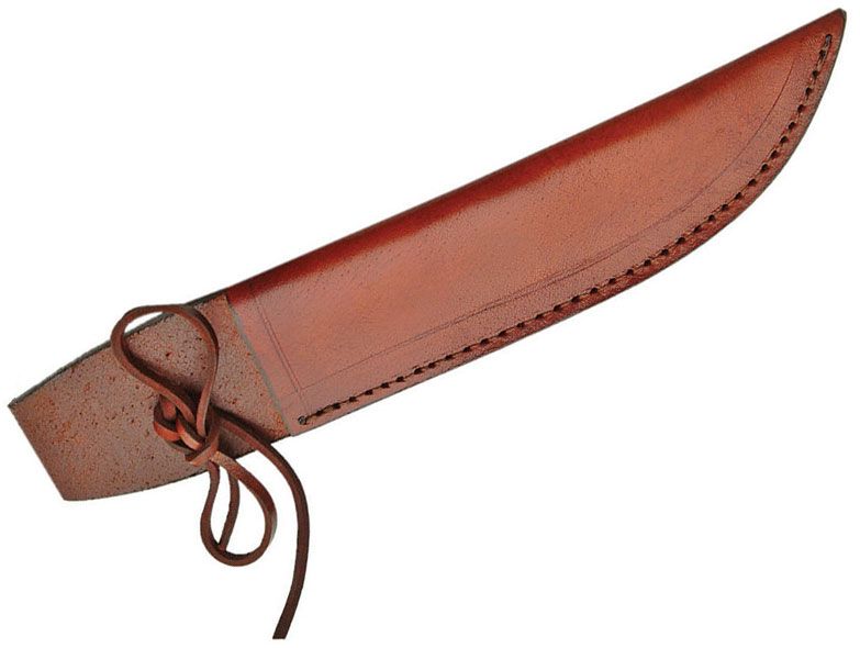 Knife Sheath Fixed Blade Brown Basketweave Leather Large Bowie
