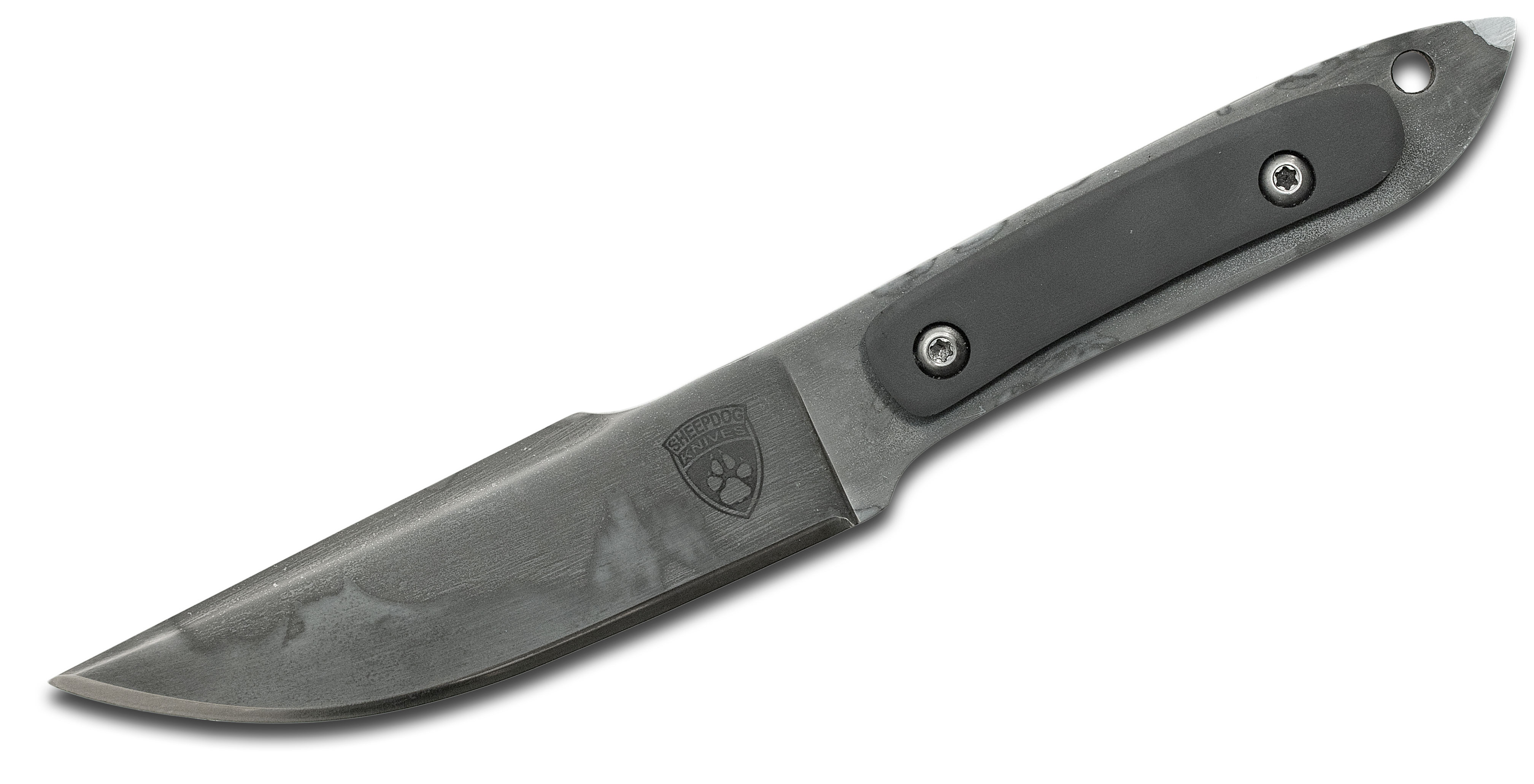 Sheepdog Knives Custom Kwaipoon Fixed 3.95" W2 Hamon Blade, Black