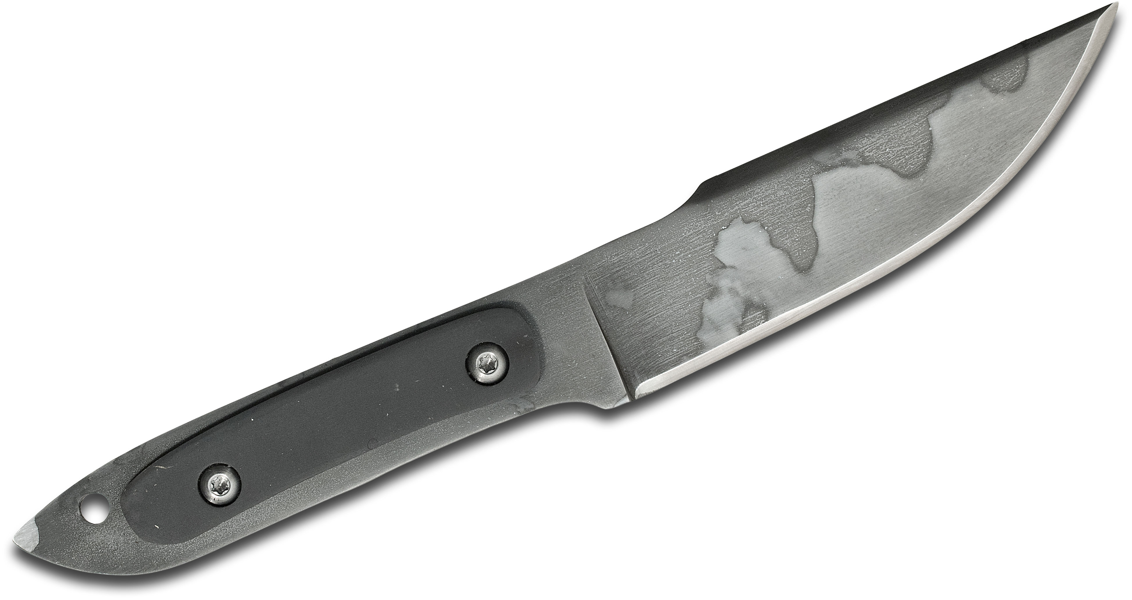 Sheepdog Knives Custom Kwaipoon Fixed 3.95" W2 Hamon Blade, Black