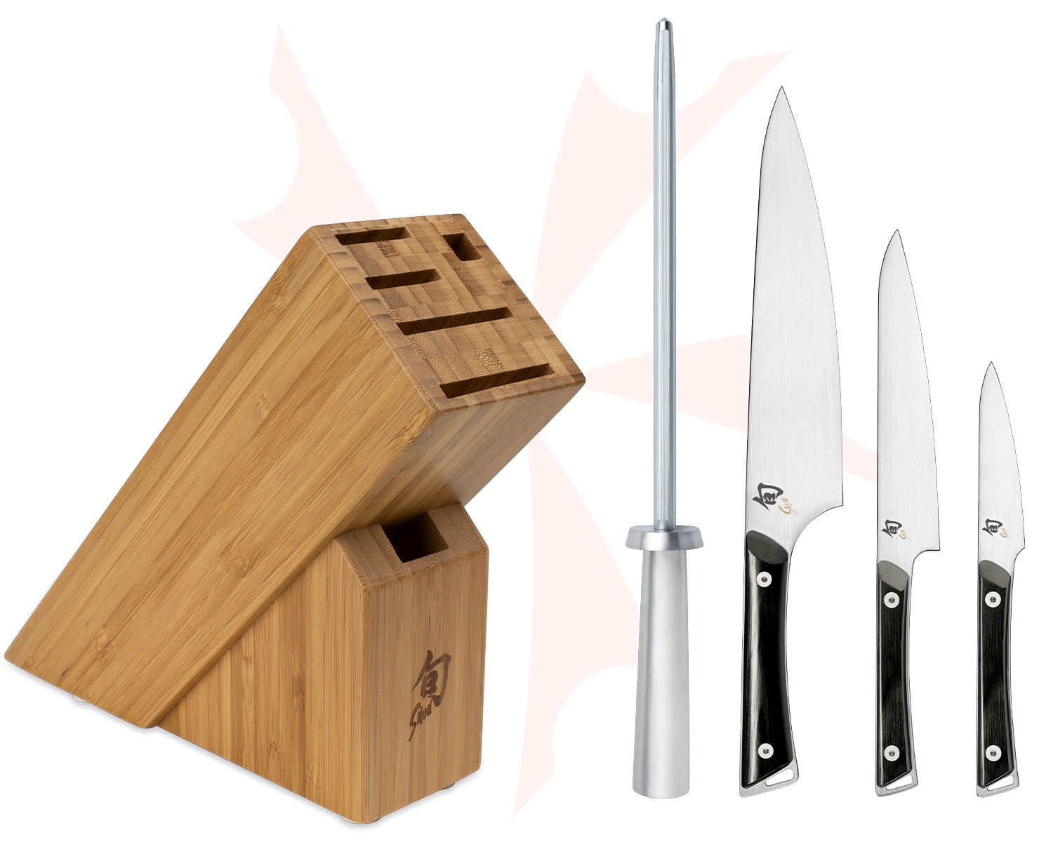 Shun GPTS0500 Kazahana 5-Piece Starter Set, AUS10A Blades, Ebony