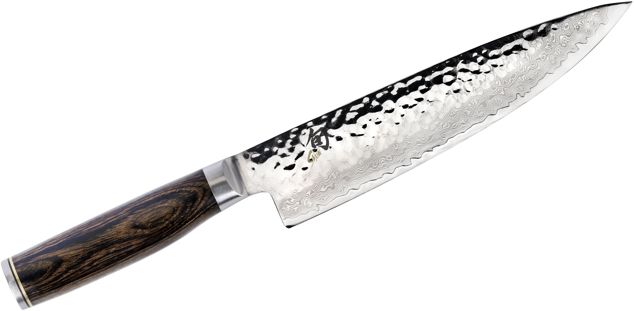 Shun TDM0706 Premier Chef's Knife 8 Hammered Blade, PakkaWood