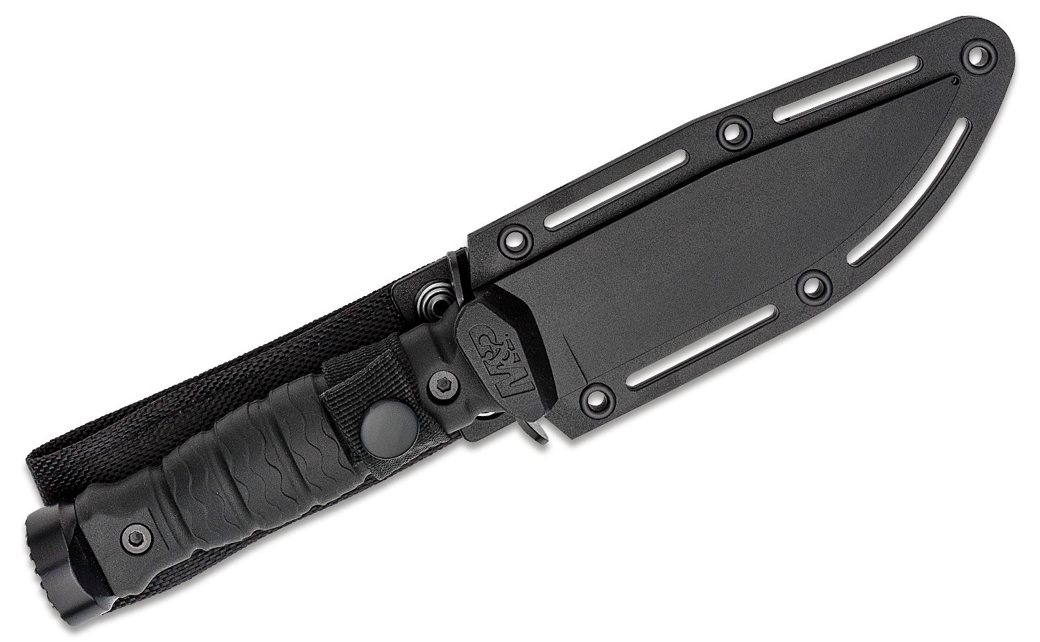Smith & Wesson M&P Specials Ops Fixed Blade Knife 5 Black Bowie Blade,  Rubberized Polymer Handles, Hard Synthetic Sheath - KnifeCenter - 1122583