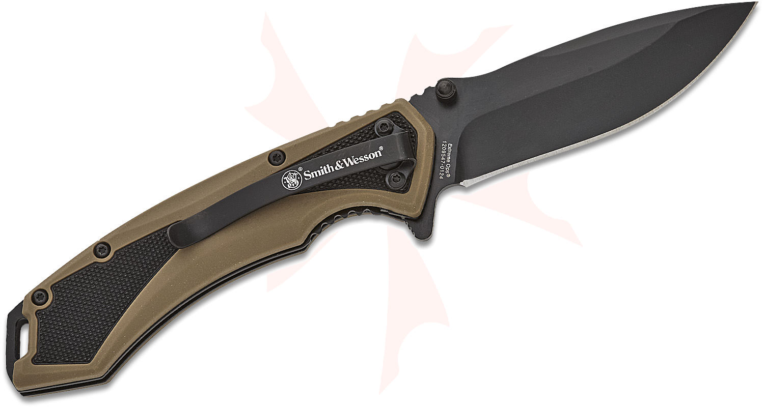 Smith & Wesson Extreme Ops Spring Assist Drop Point Flipper Knife