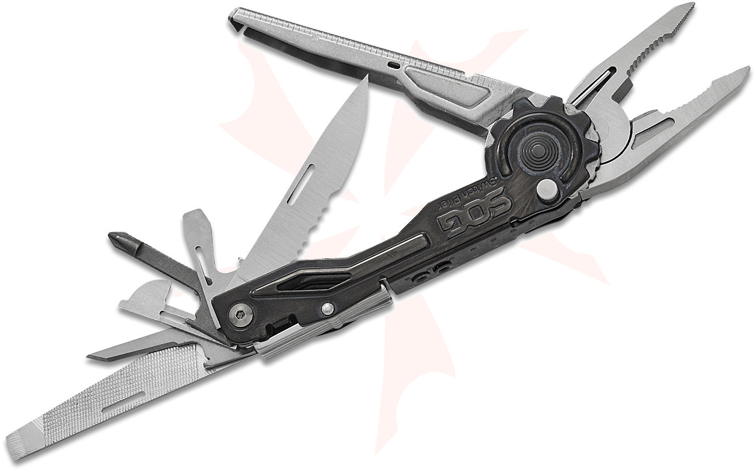 SOG SwitchPlier 2.0 Multi-Tool, Black and Silver - KnifeCenter