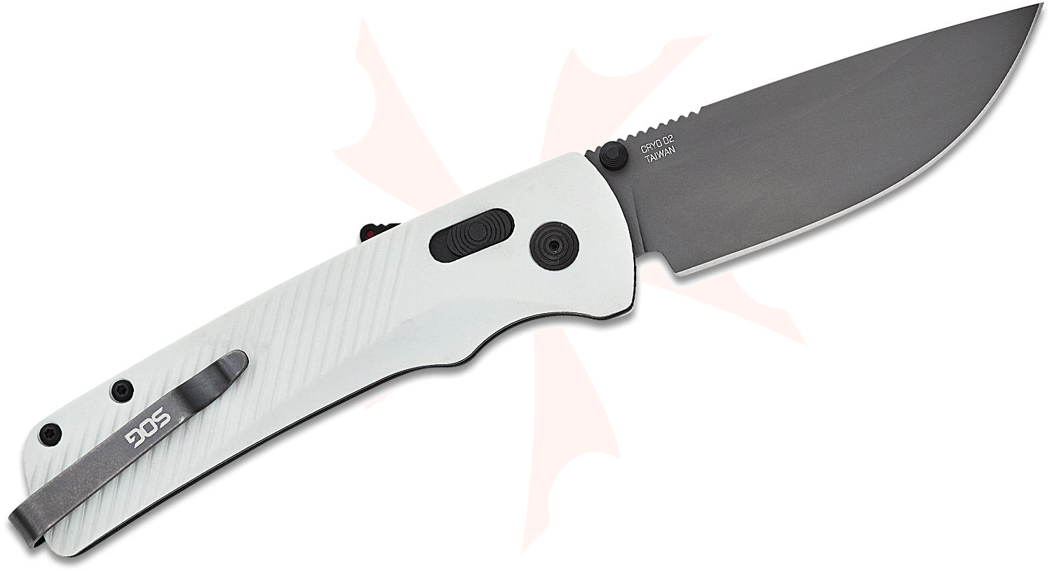 SOG Flash AT Concrete Assisted Folding Knife 3.45" D2 Black TiNi Plain ...