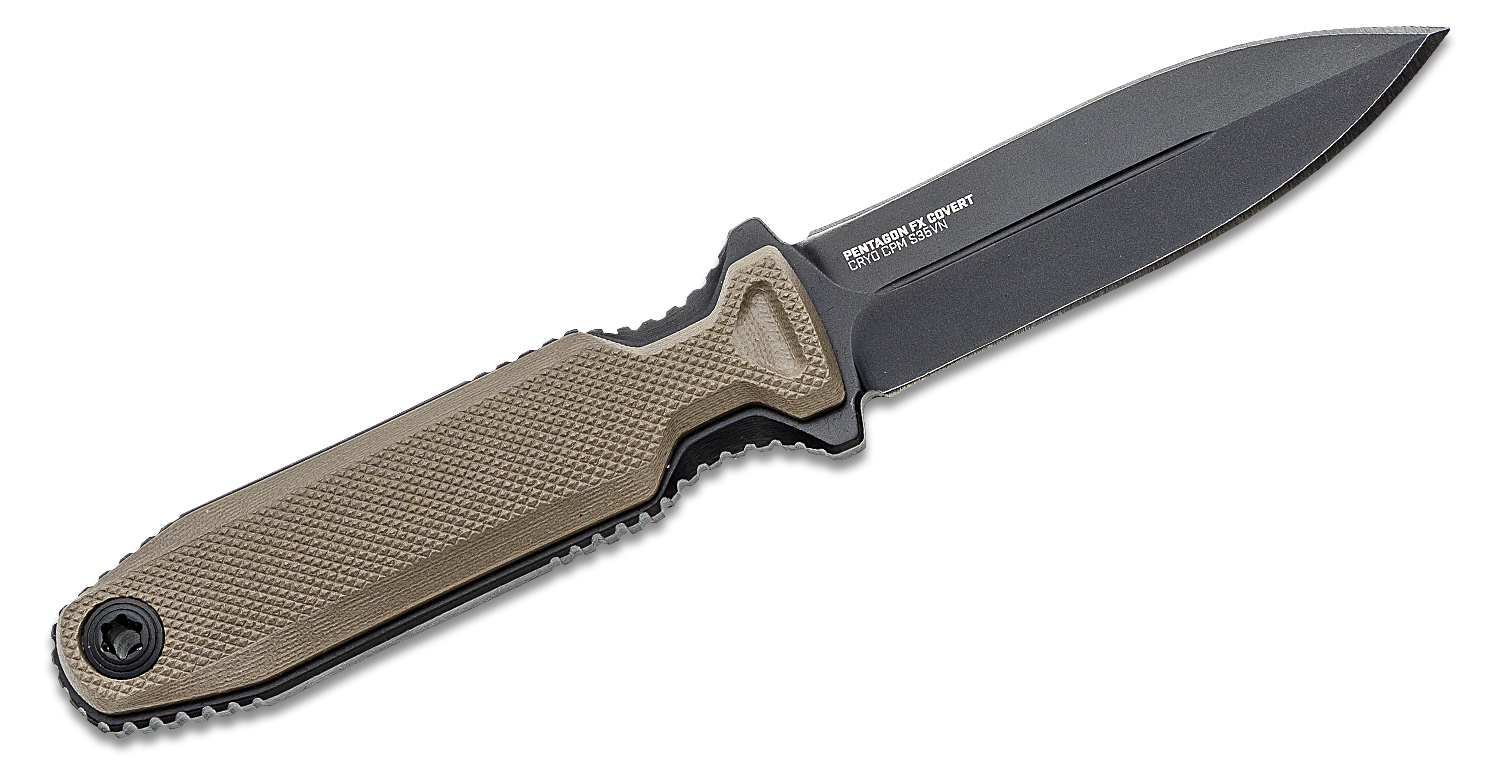 SOG Pentagon FX Covert Fixed Blade Knife 3.41" S35VN Black Double Edge