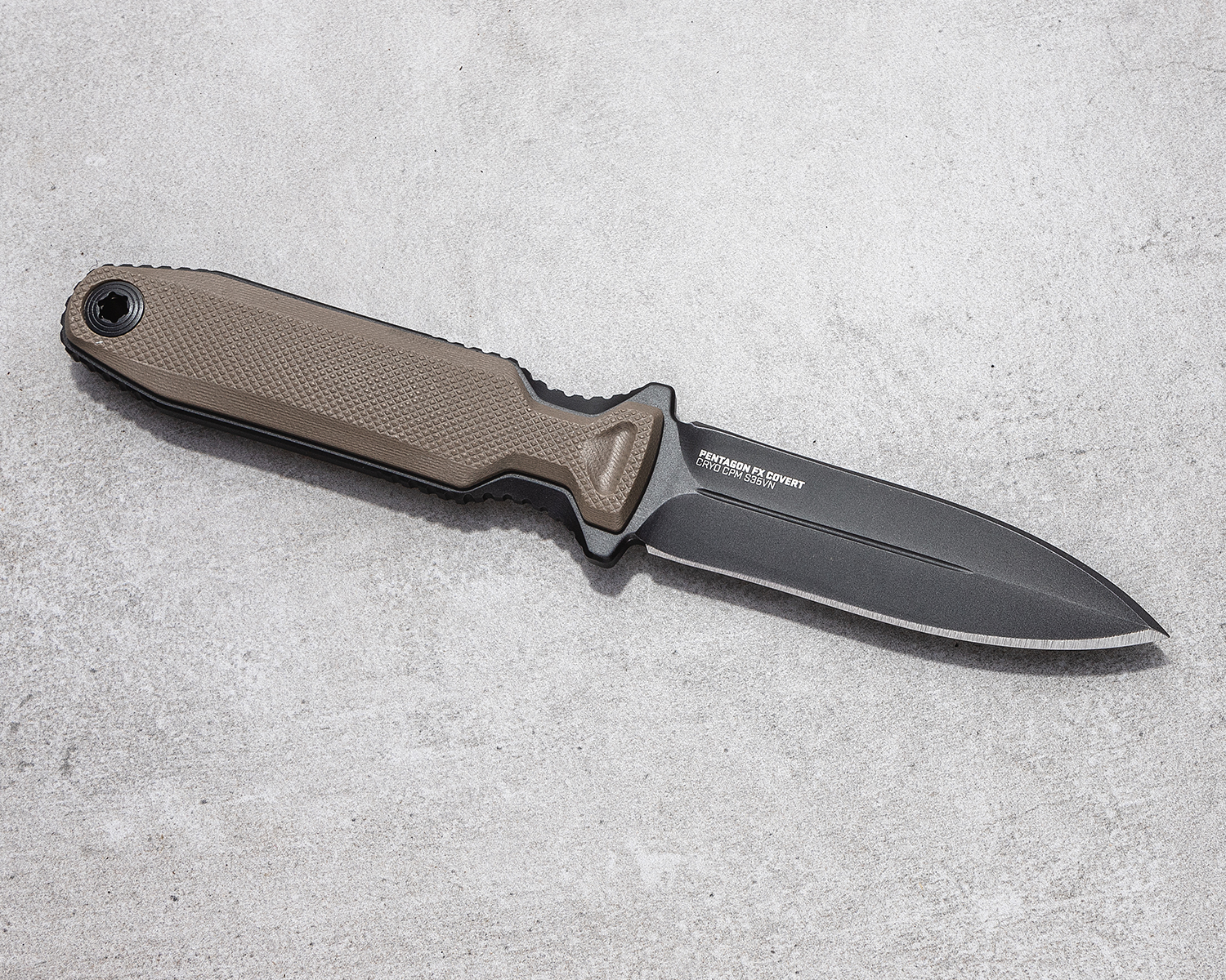 SOG Pentagon FX Covert Fixed Blade Knife 3.41" S35VN Black Double Edge