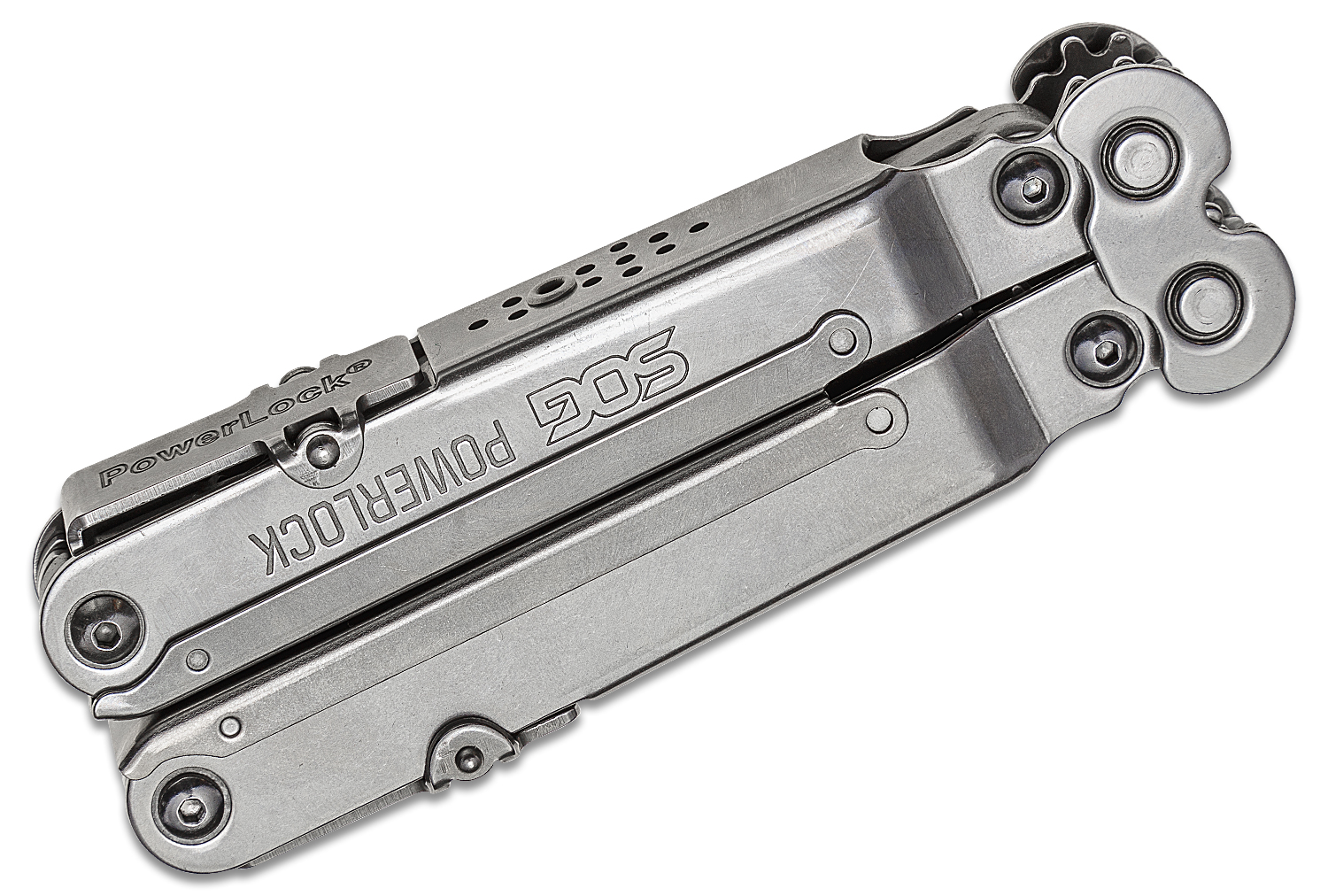 SOG PowerLock Stainless Finish Multi-Tool with Nylon Sheath ...