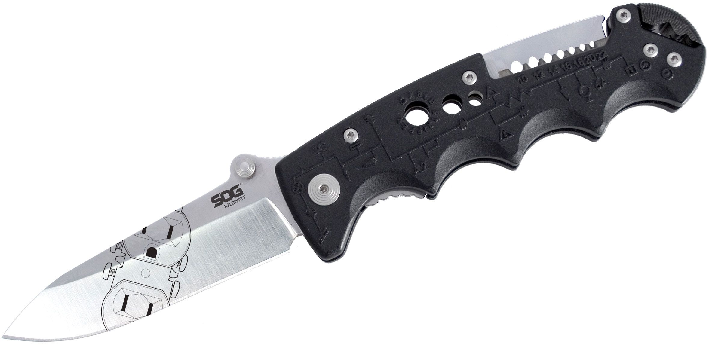 SOG Specialty Knives - 3-13/32″ Blade, 8.2″ OAL, Partially Serrated Clip  Point Folding Knife - 57960734 - MSC Industrial Supply