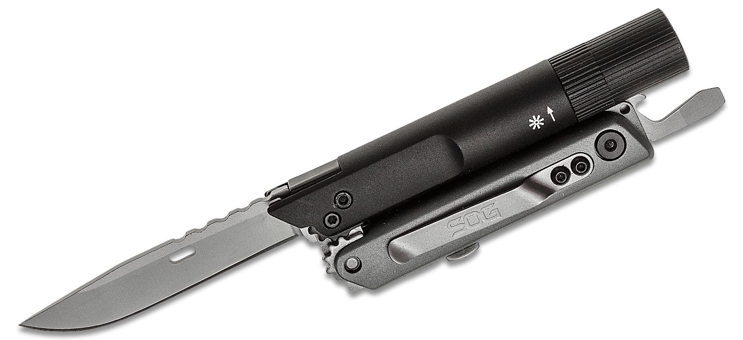 SOG Baton Q2 Urban Emergency Multi-Tool with Blade and Flashlight