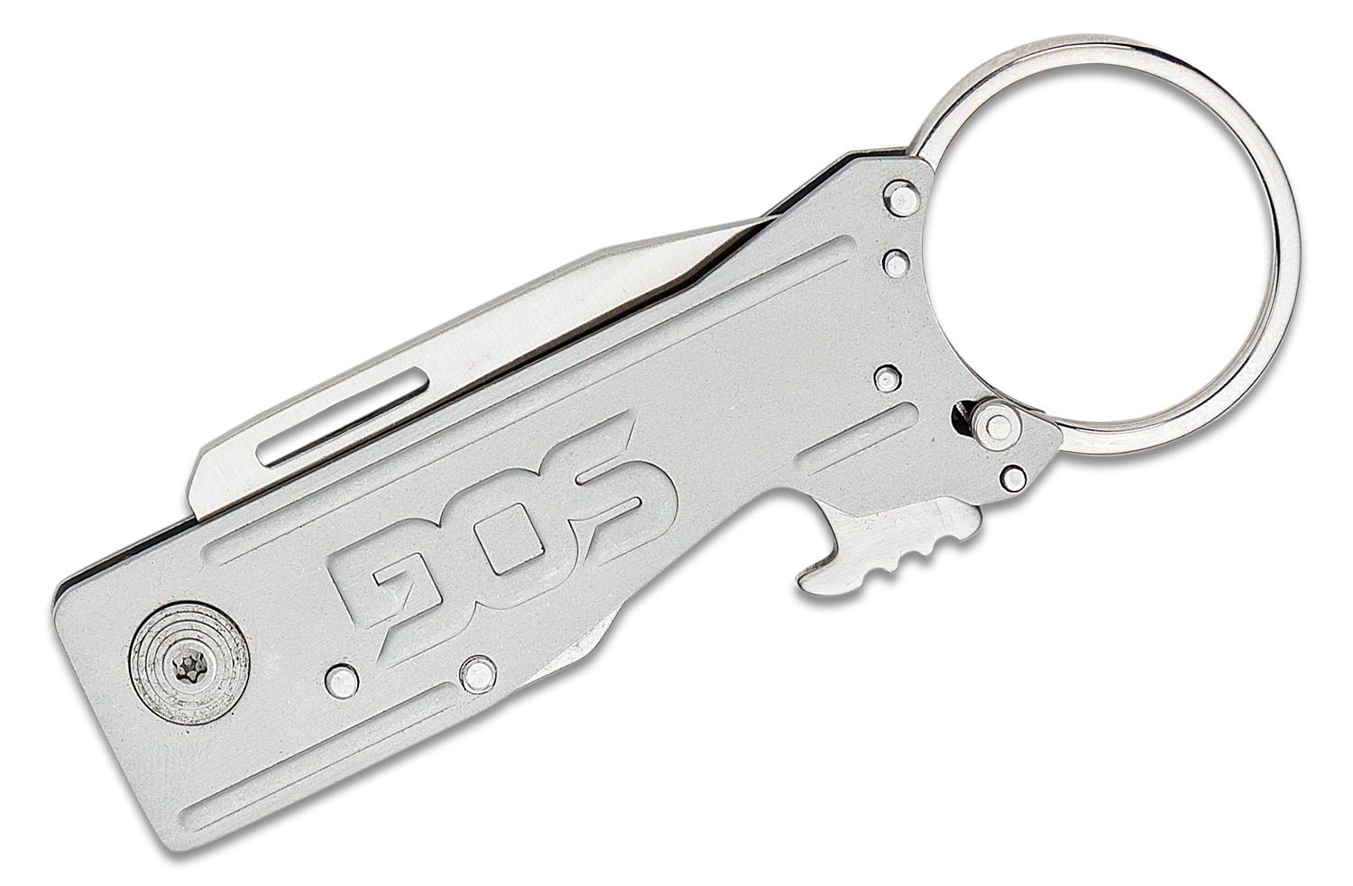 SOG KeyTron Keychain Folding Knife 1.8 Satin Plain Blade, Stainless -  KT1001-CP 