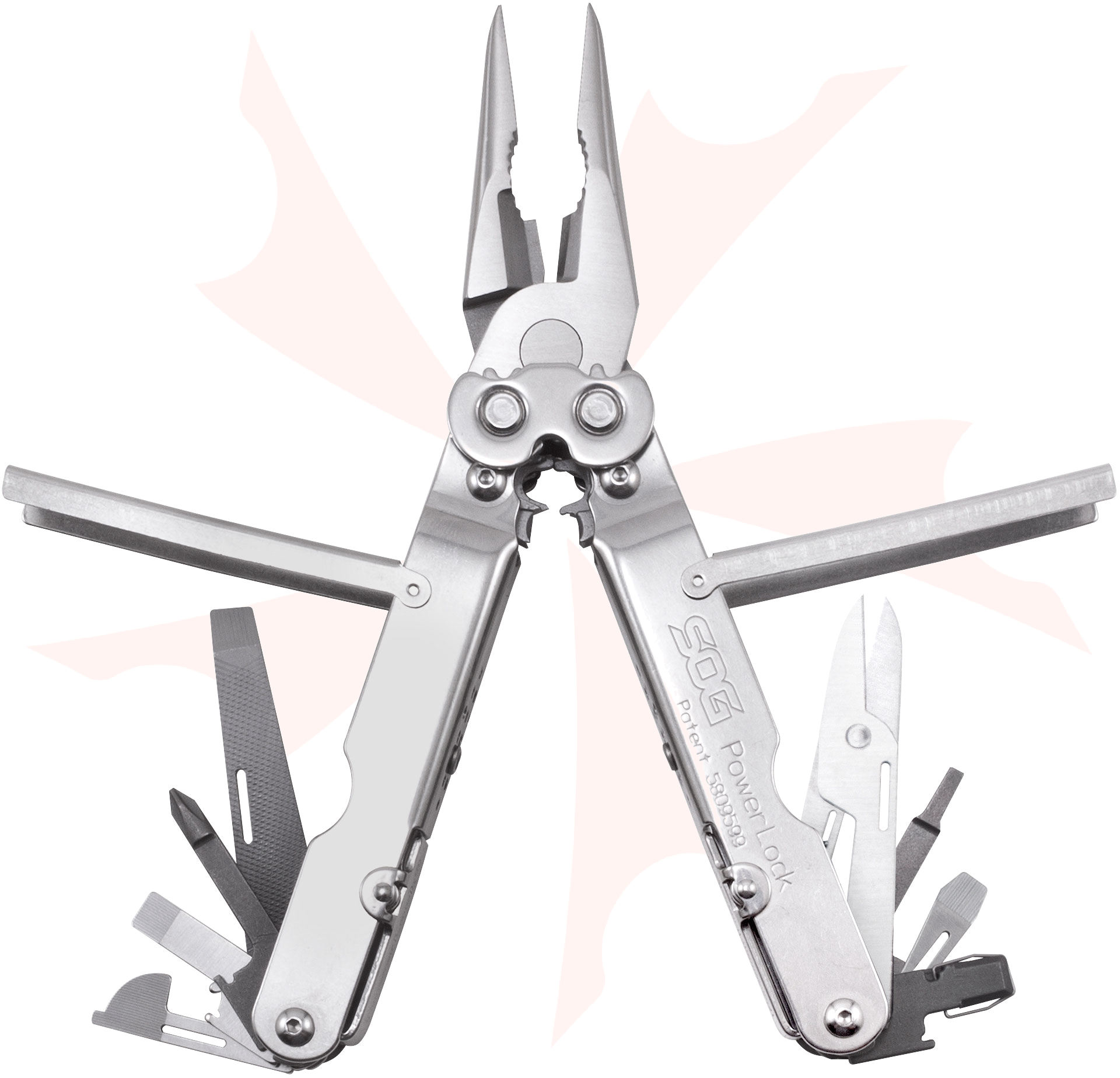 SOG S61TR PowerLock Traveler TSA Compliant Multi-Tool, Satin