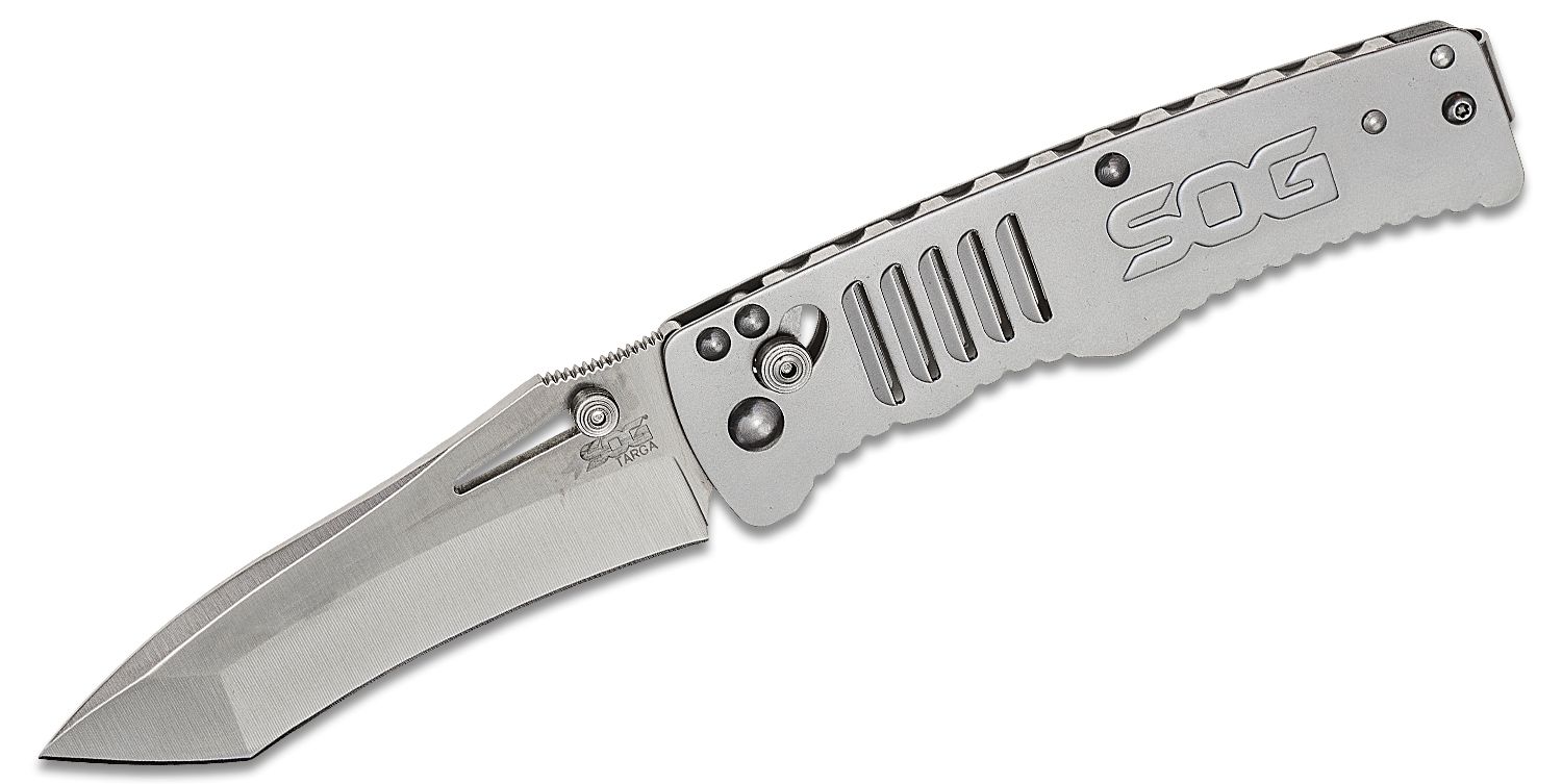 Satin TG1001 SOG EDC Pocket Knife Targa Tanto Knife Stainless Steel Handle