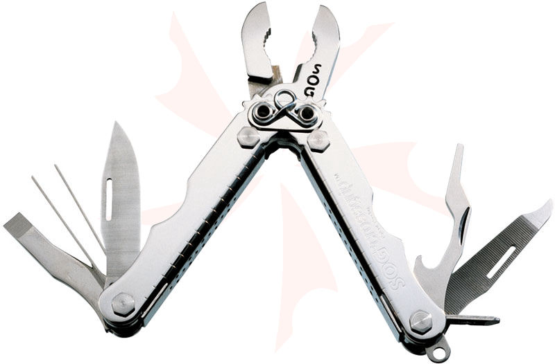 SOG CrossGrip Stainless Finish Multi-Tool with Vinyl Sheath